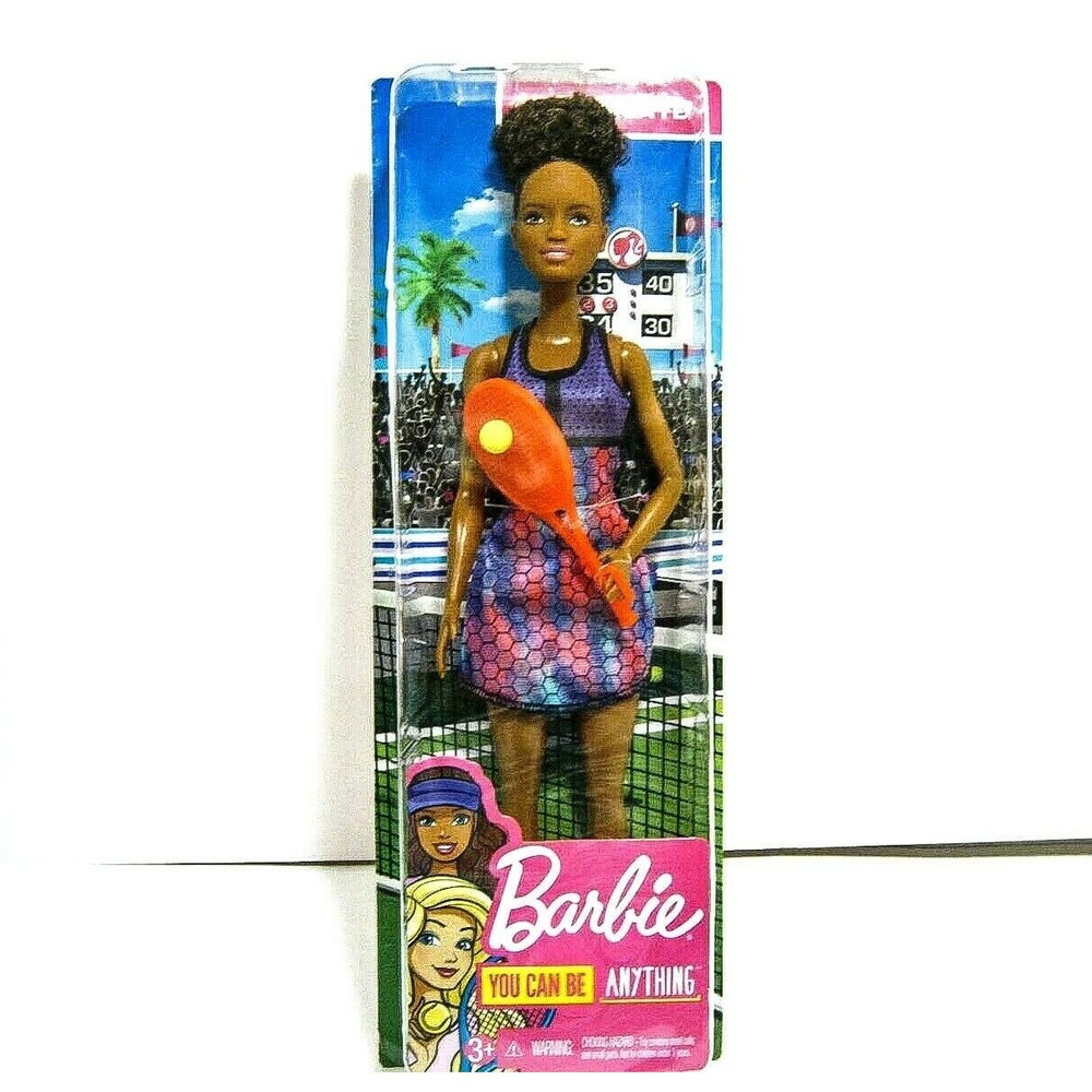 Mattel Barbie Doll Career You Can Be Anything Tennis Player w/Racket- NIB